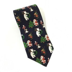 Christmas Tie Santa Tree Polar Bears North Pole